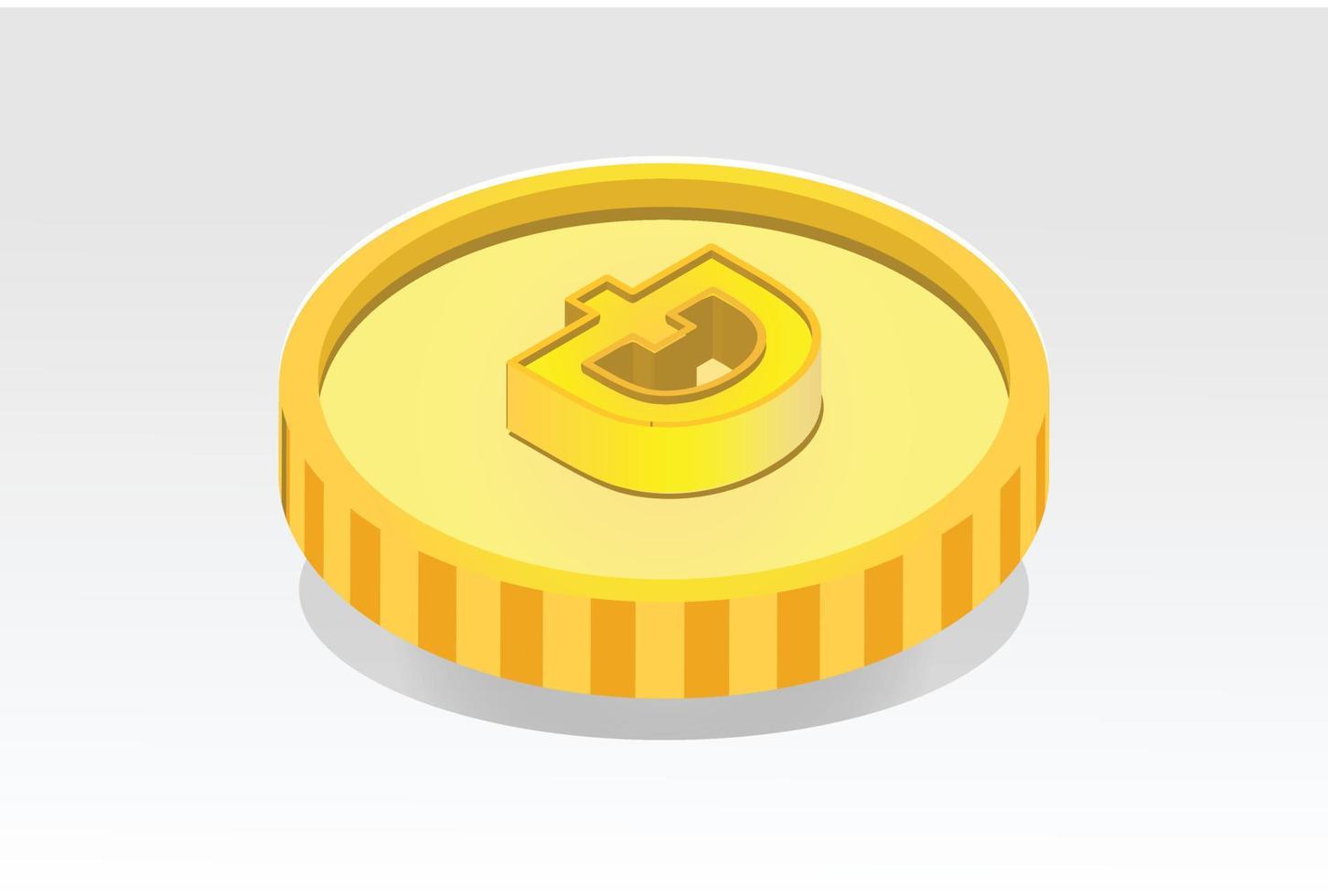 ilustração de logotipo de moeda de moeda criptográfica de token de ouro moderno isométrico de alto detalhe vetor