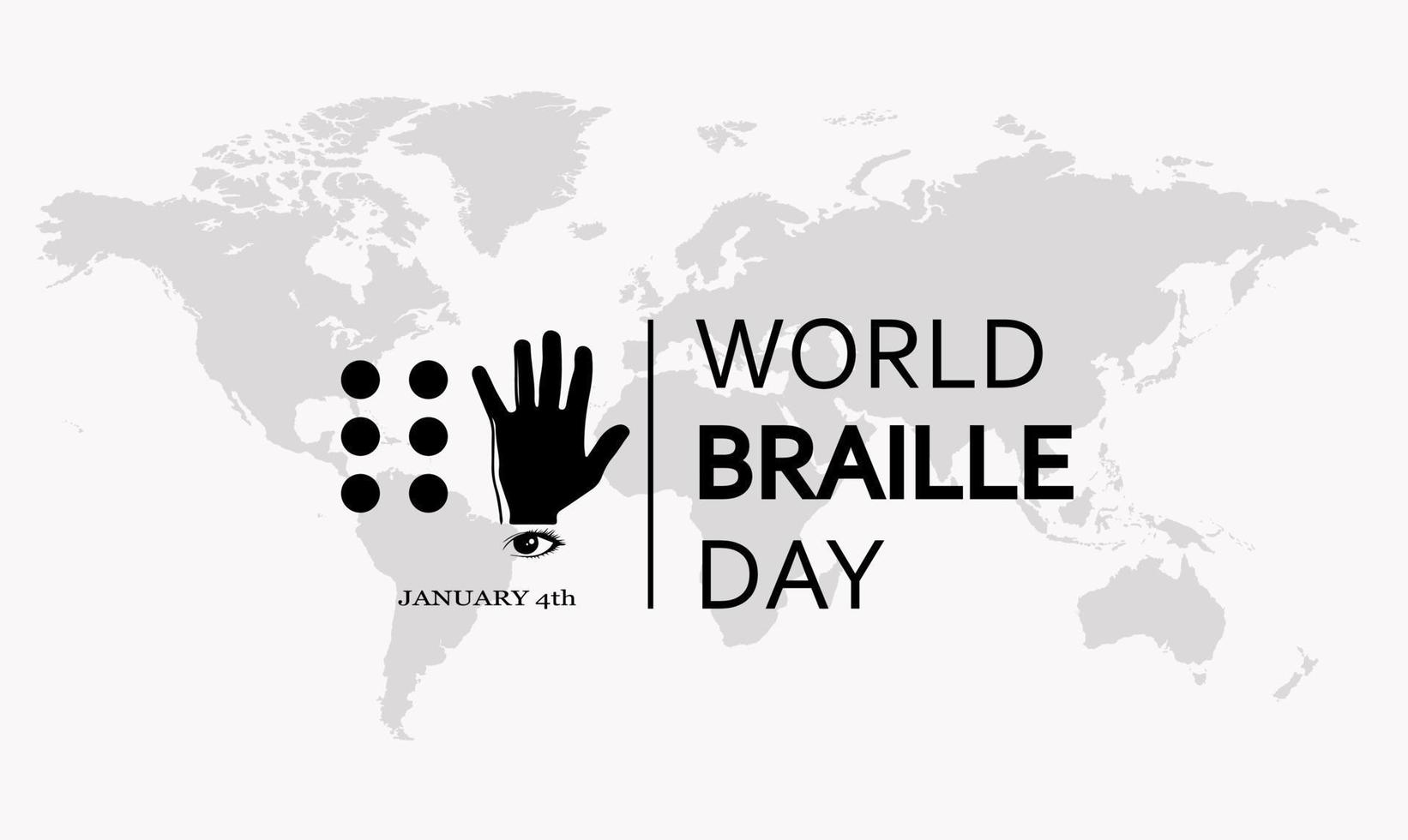 ilustração vetorial gráfico do dia mundial do braille. cartaz ou logotipo para celebração anual do dia mundial do braille 4 de janeiro vetor