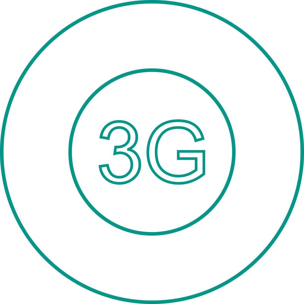 belo ícone de vetor de linha 3g