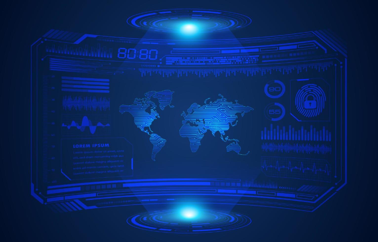 fundo de tela de tecnologia hud moderna vetor