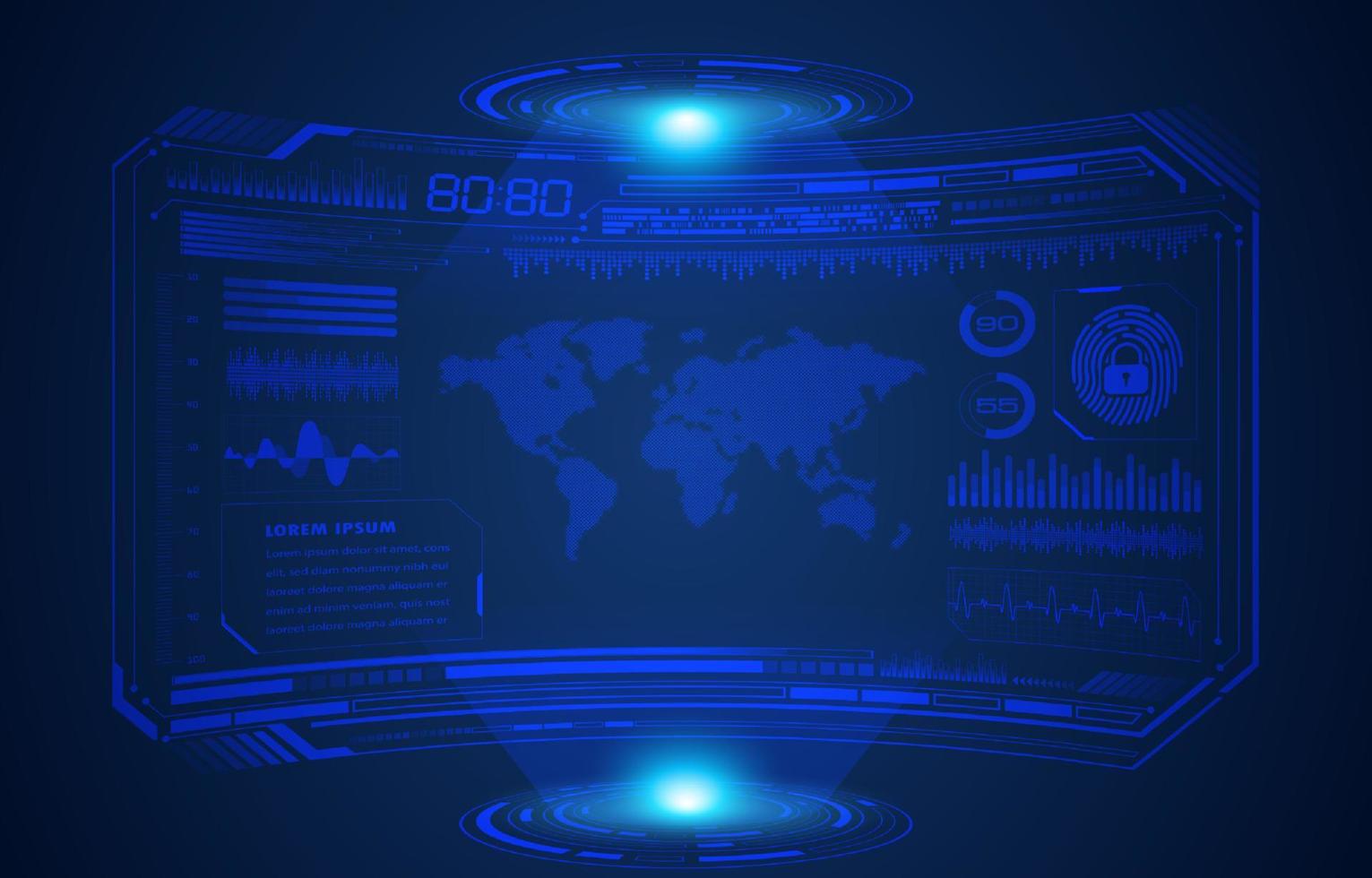 fundo de tela de tecnologia hud moderna vetor