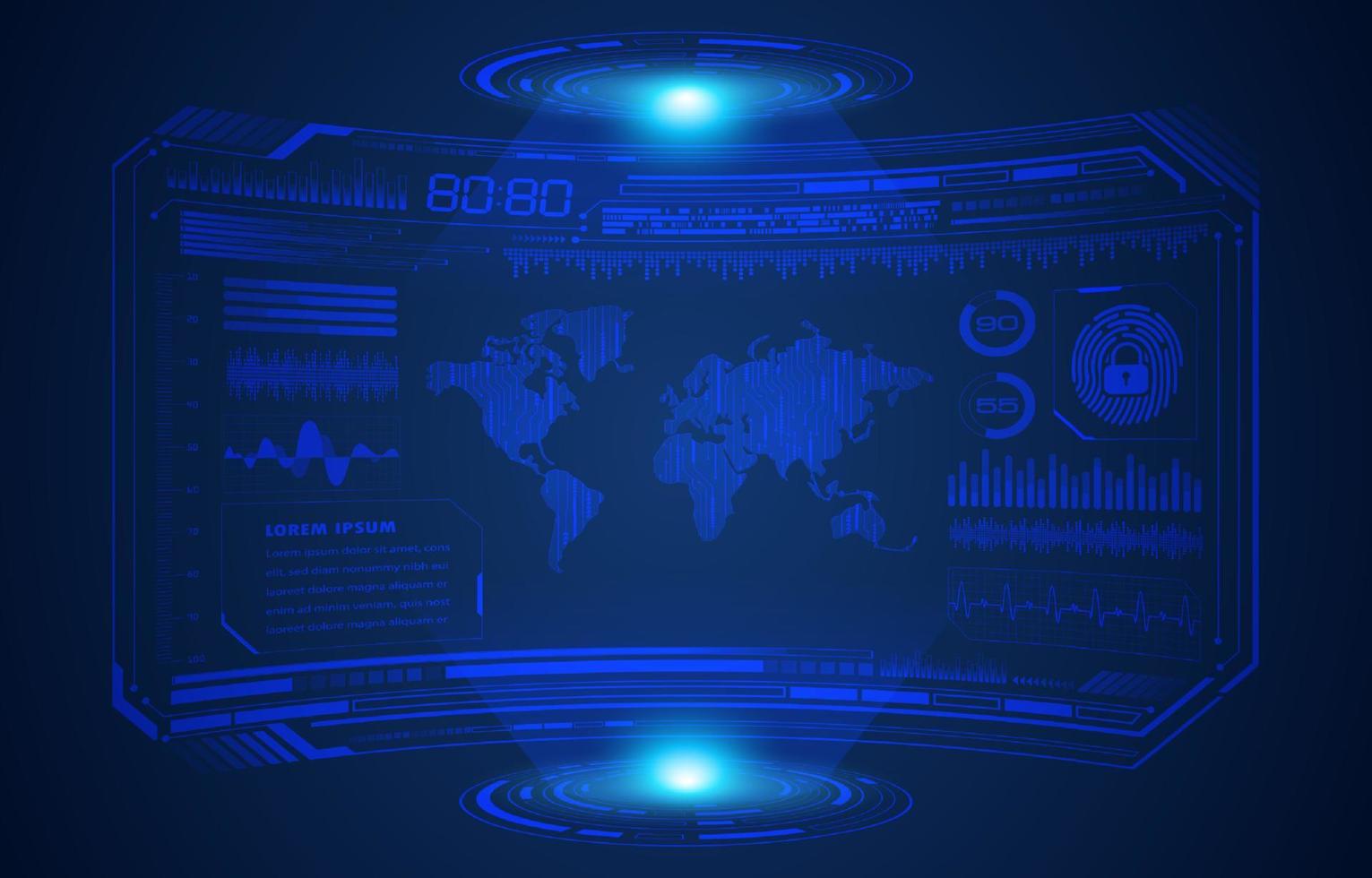 fundo de tela de tecnologia hud moderna vetor