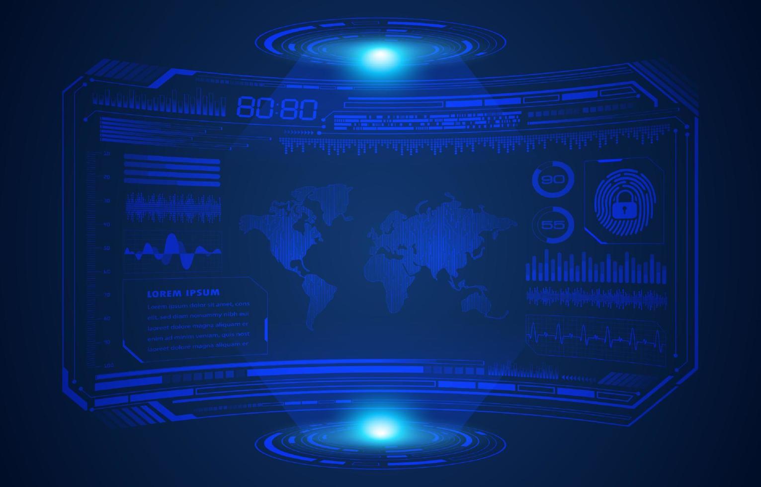 fundo de tela de tecnologia hud moderna vetor