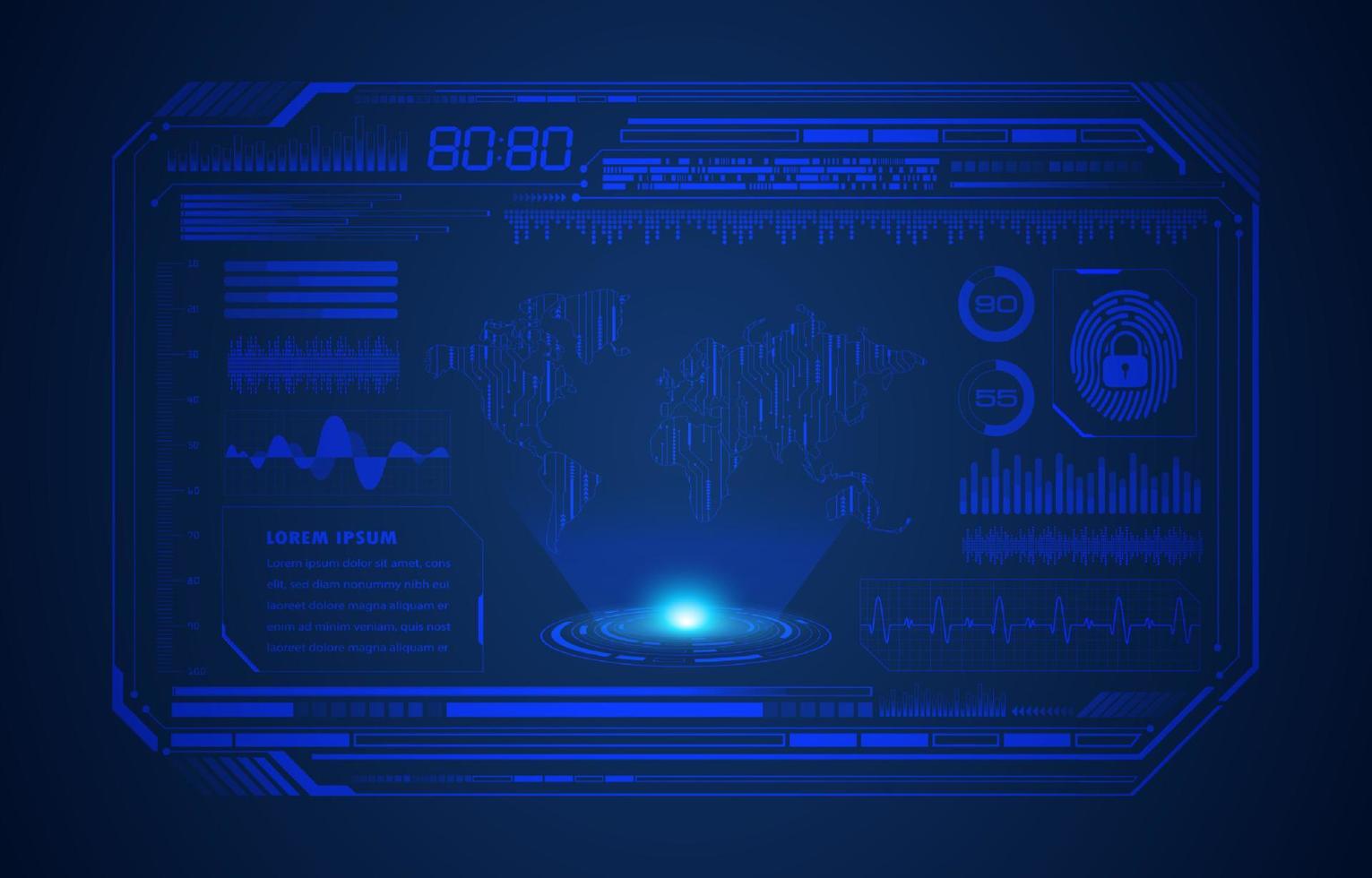 fundo de tela de tecnologia hud moderna vetor