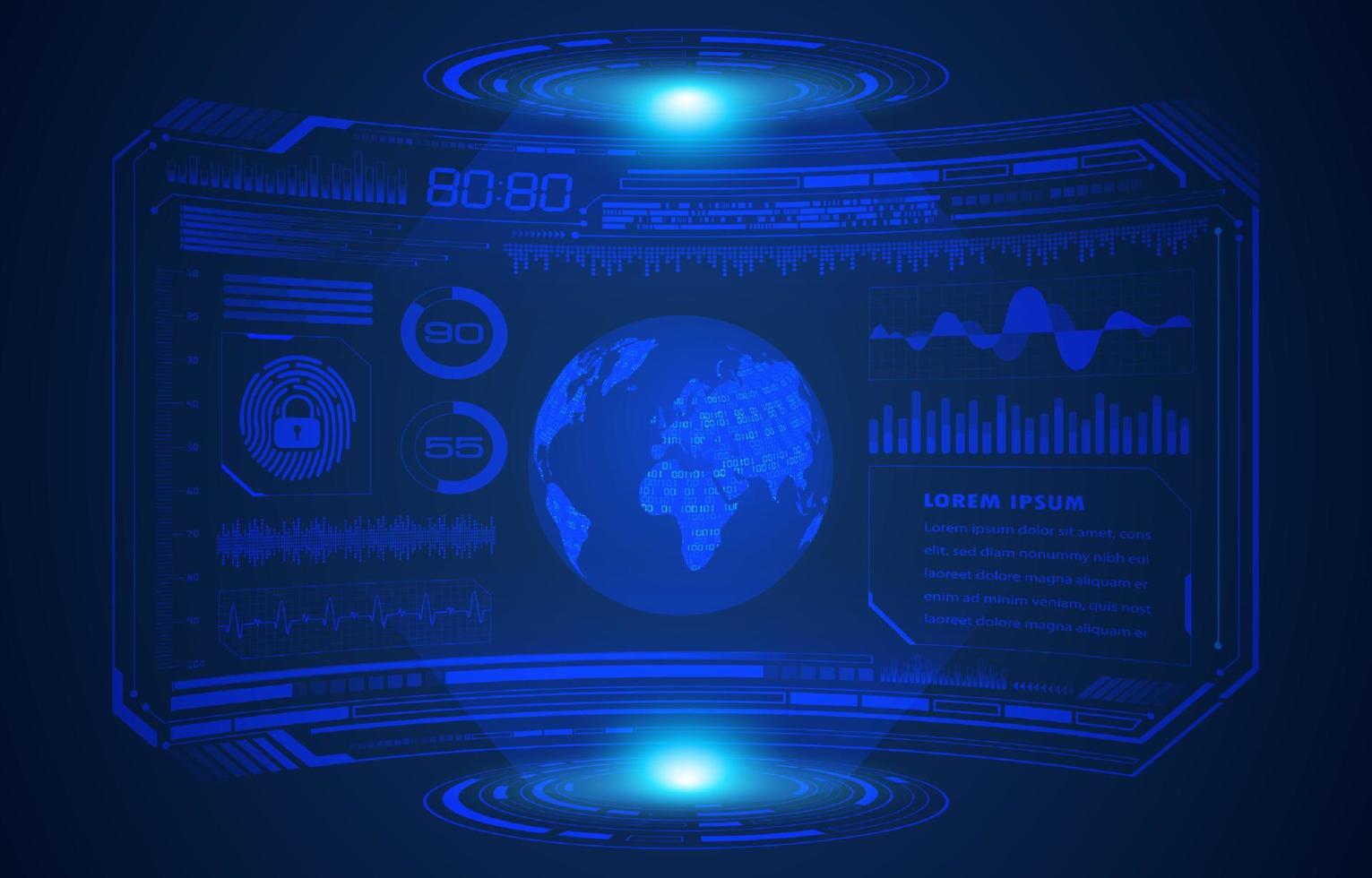 fundo de tela de tecnologia hud moderna vetor