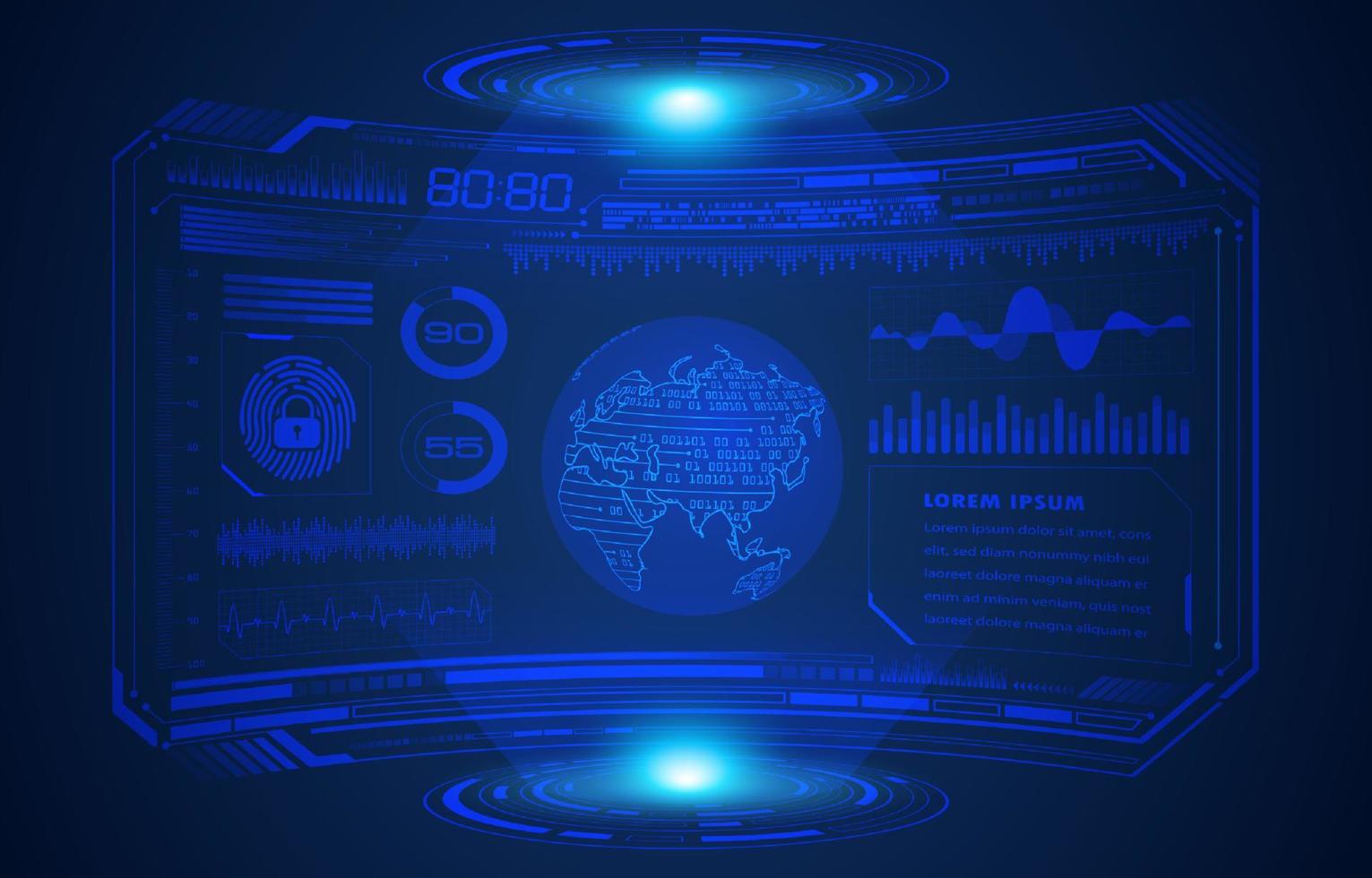 fundo de tela de tecnologia hud moderna vetor