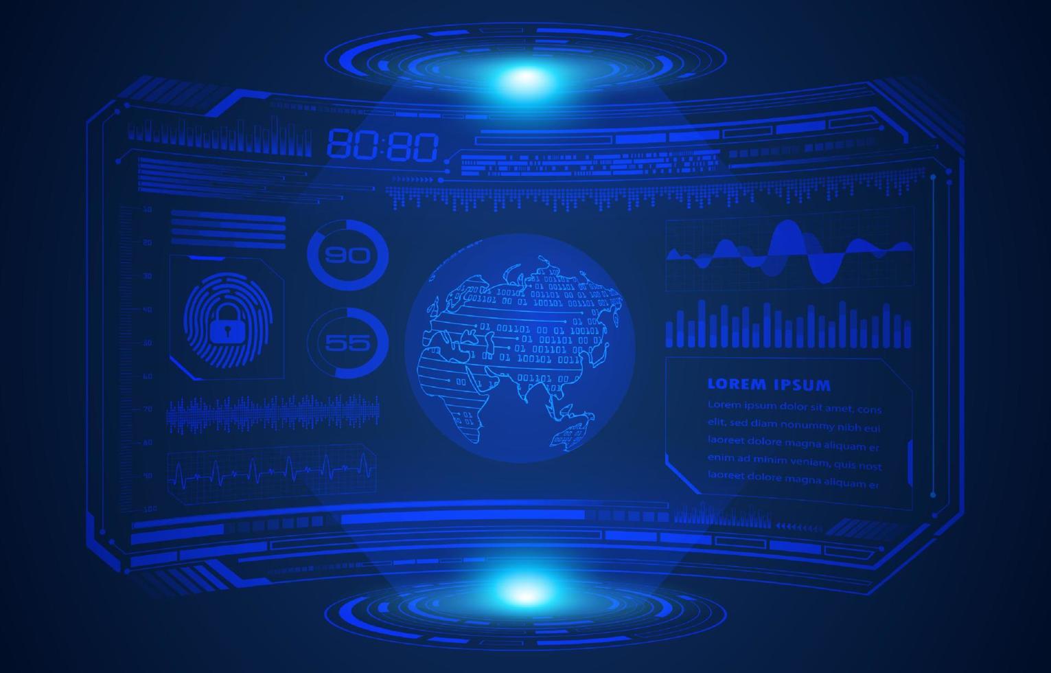 fundo de tela de tecnologia hud moderna vetor