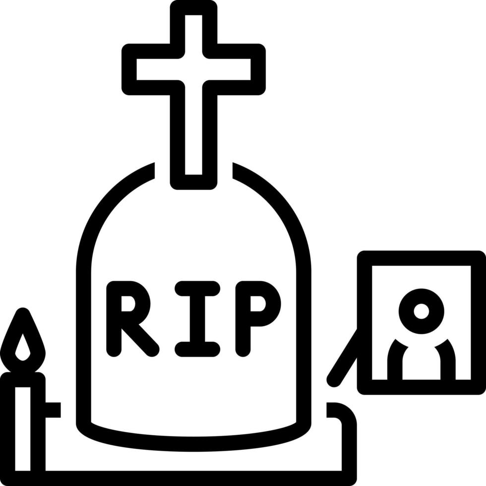 ícone de linha para funeral vetor