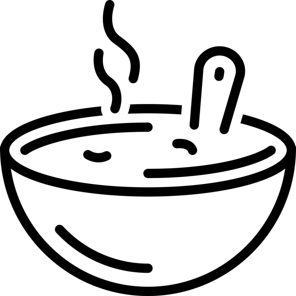 ícone de linha para sopa vetor