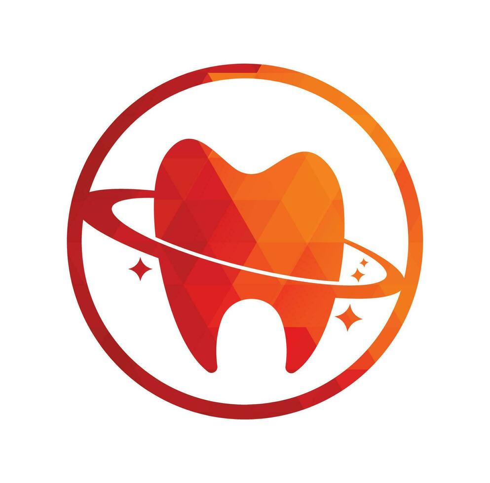 design de logotipo de vetor de planeta dental. conceito de logotipo de vetor de clínica odontológica.