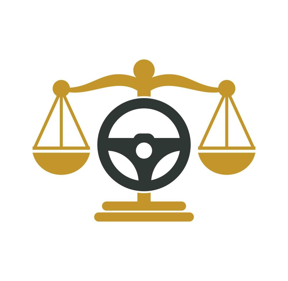 modelo de design de logotipo de vetor de lei de transporte. design de ícone de direção e equilíbrio.
