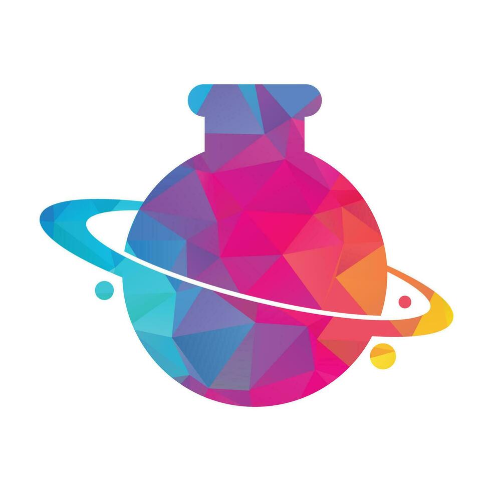 design de modelo de logotipo do planeta de laboratório. ilustração em vetor modelo de design de logotipo abstrato de laboratório de trabalho de órbita criativa.