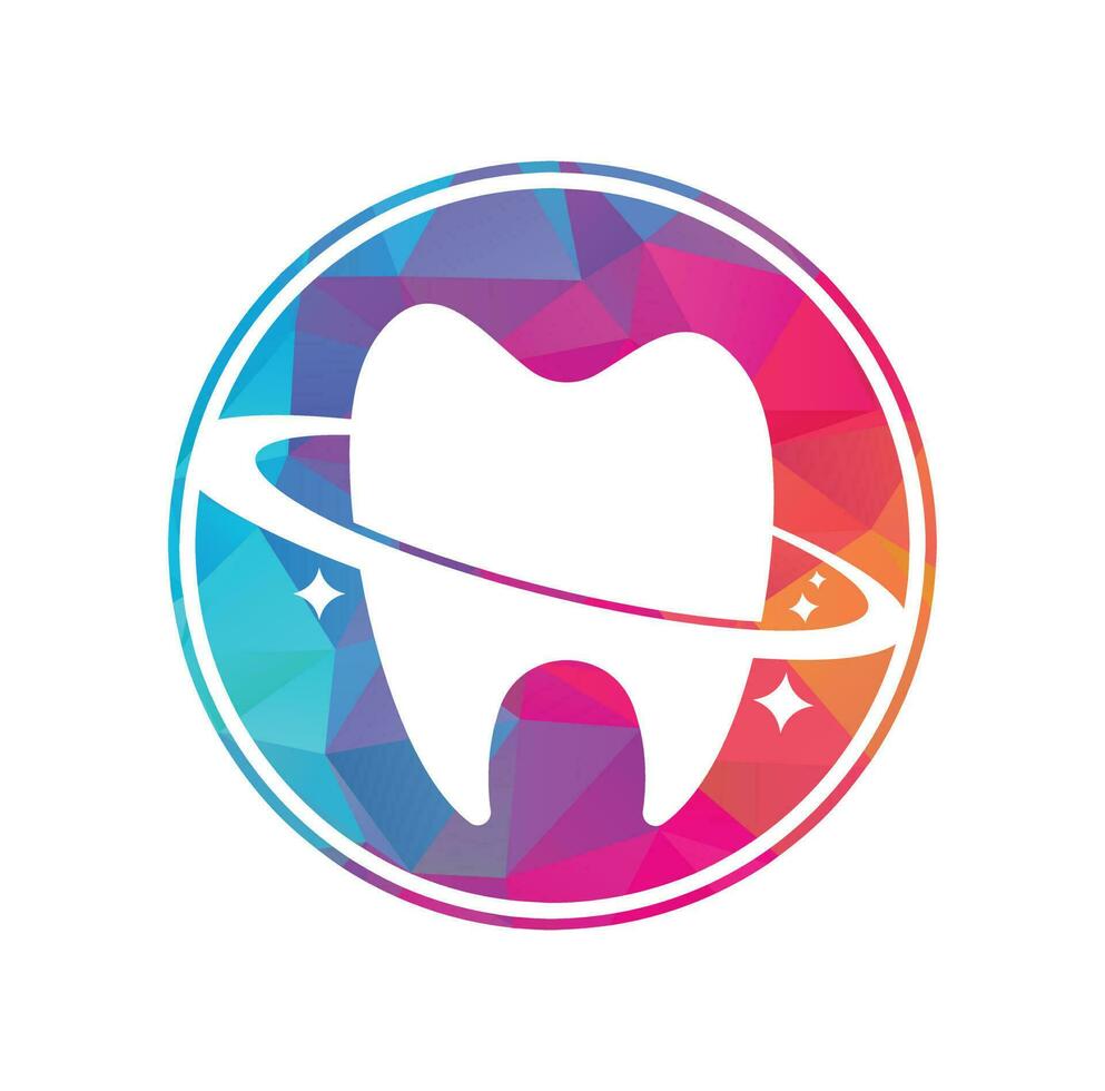 design de logotipo de vetor de planeta dental. conceito de logotipo de vetor de clínica odontológica.