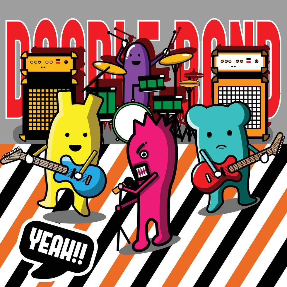 arte da banda de doodle vetor