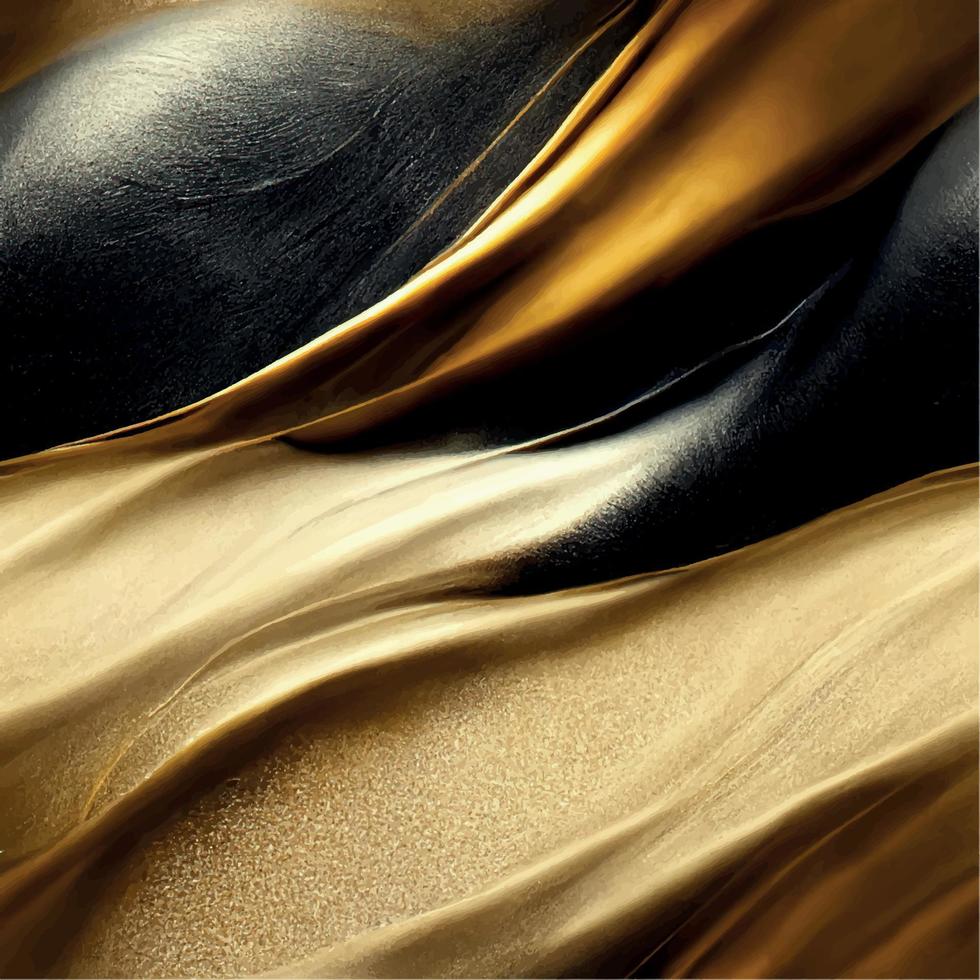 fundo elegante luxuoso preto e dourado com ondas vetor