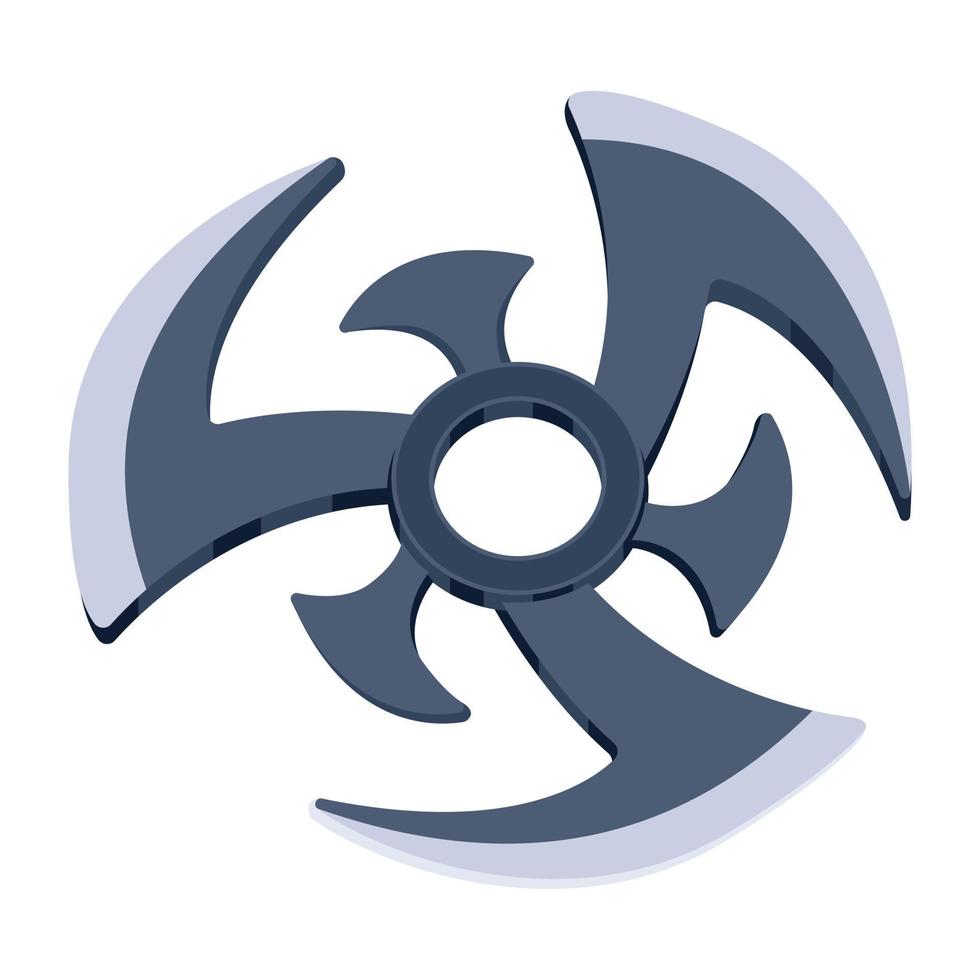 um ícone plano editável de estrela shuriken vetor