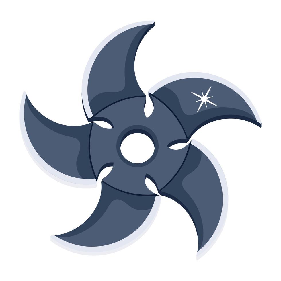 um ícone plano editável de estrela ninja vetor