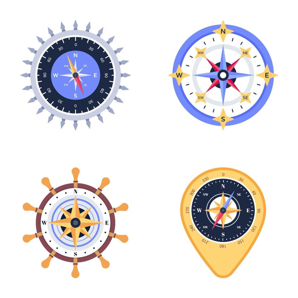 conjunto de vetores planos de ferramentas geográficas