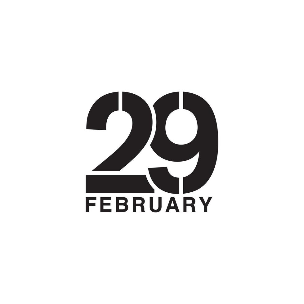 29 de fevereiro vetor de design isolado no fundo branco.