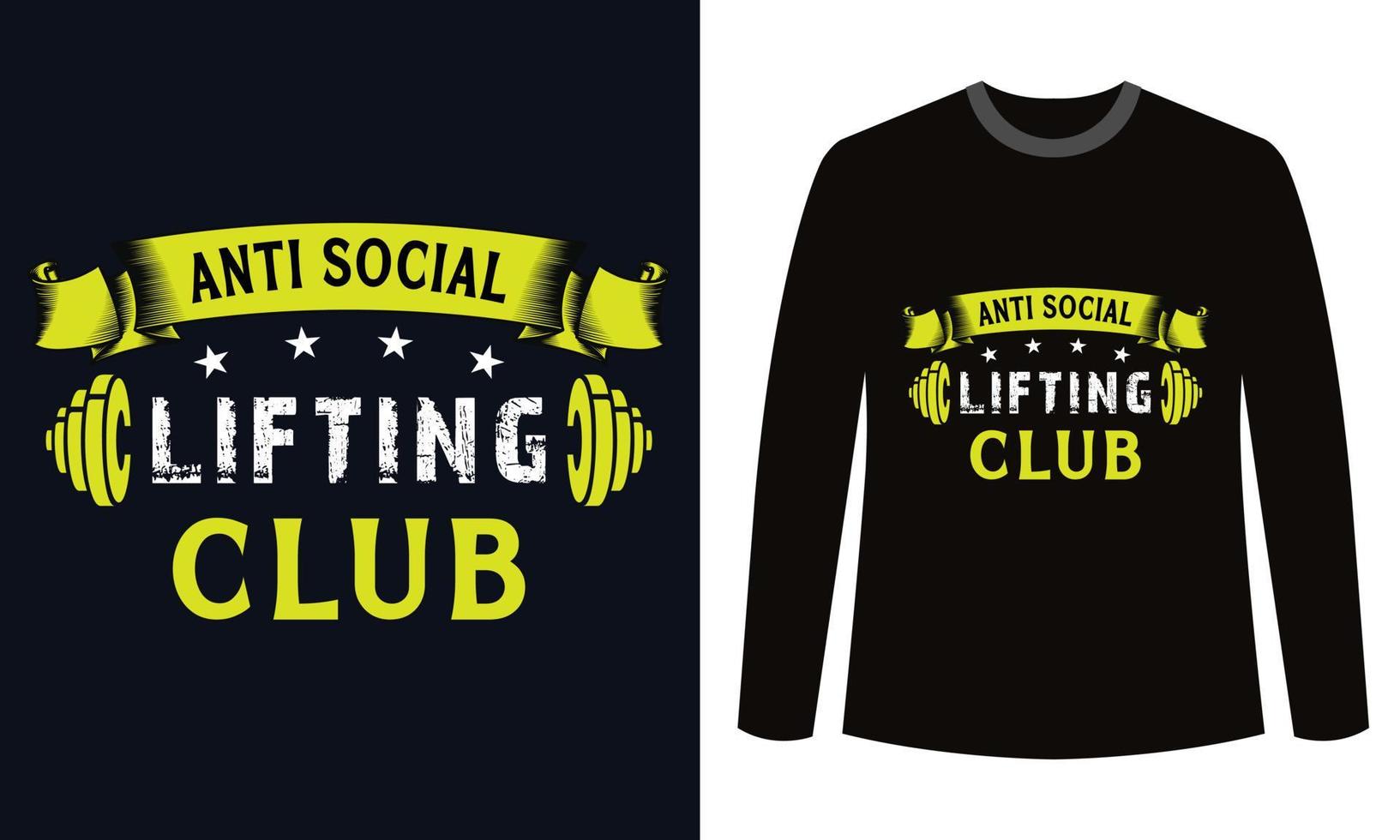 camisetas de ginástica design anti clube de levantamento social vetor