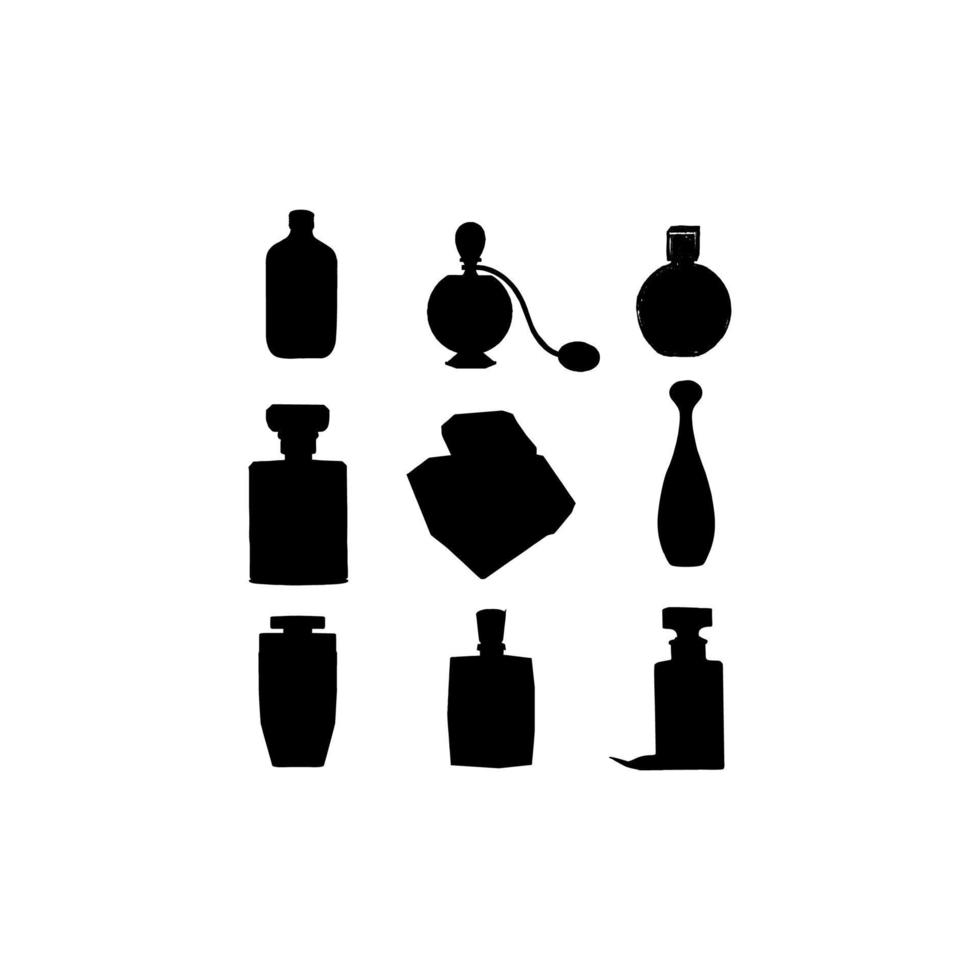 conjunto de ícones de garrafa de parfum design criativo vetor