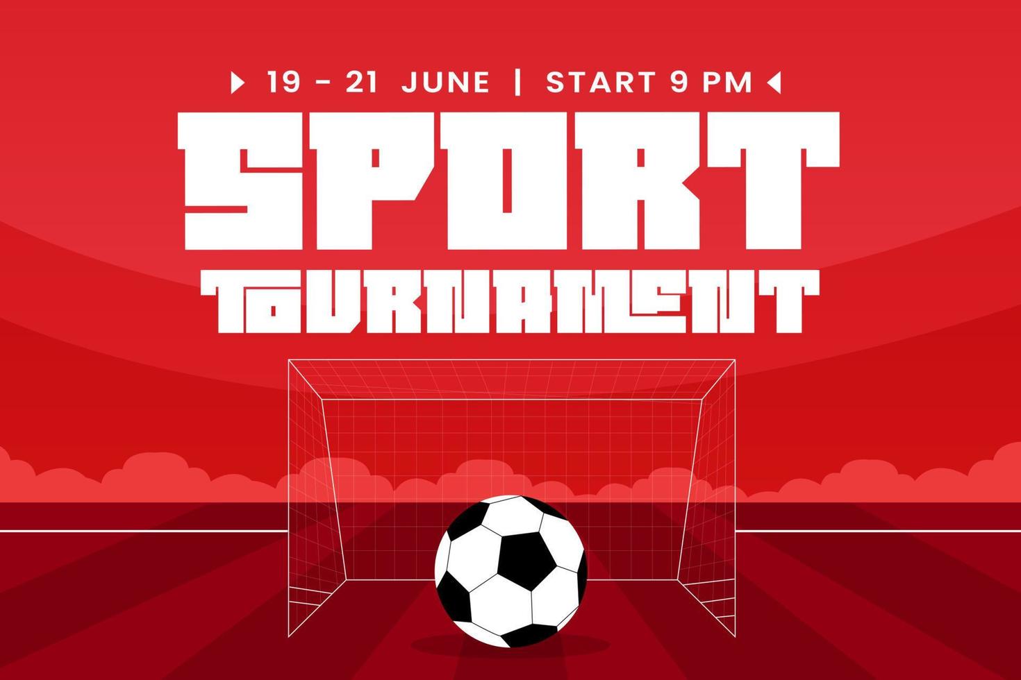 torneio de futebol, modelo de design de fundo de evento esportivo fácil de personalizar design simples e elegante vetor