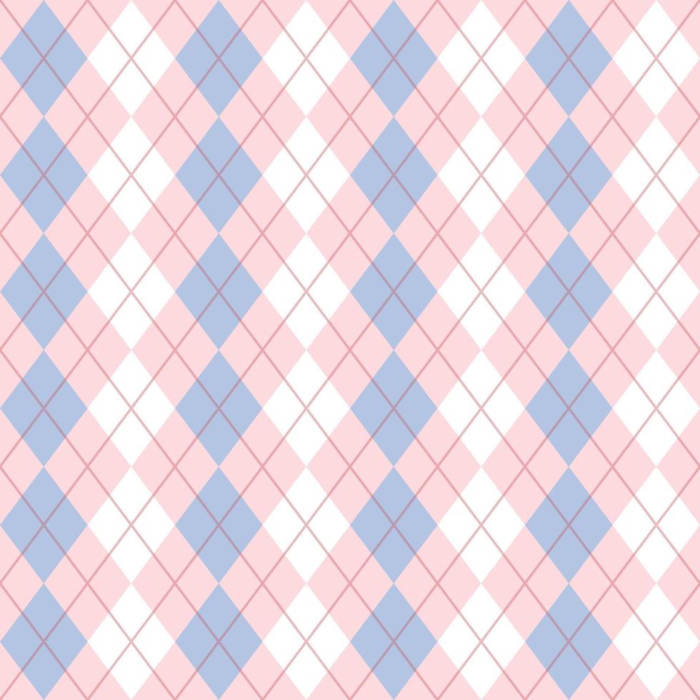 padrão de argyle sem costura pastel rosa e azul vetor