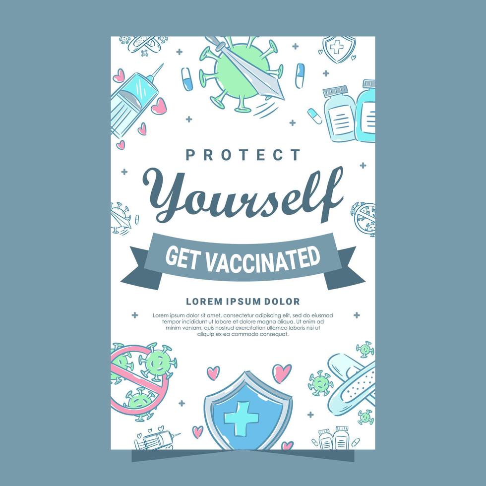 cartaz de vacinação covid 19 vetor