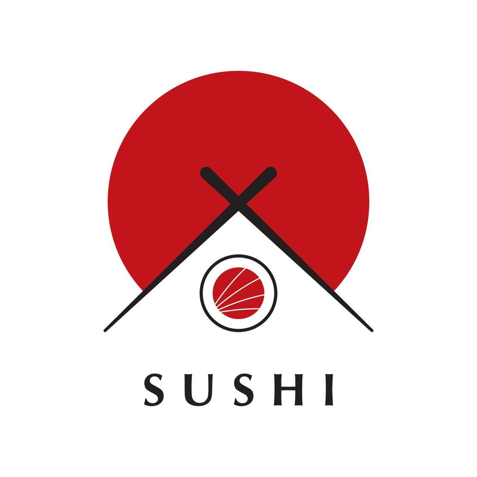 vetor de logotipo de sushi com modelo de slogan