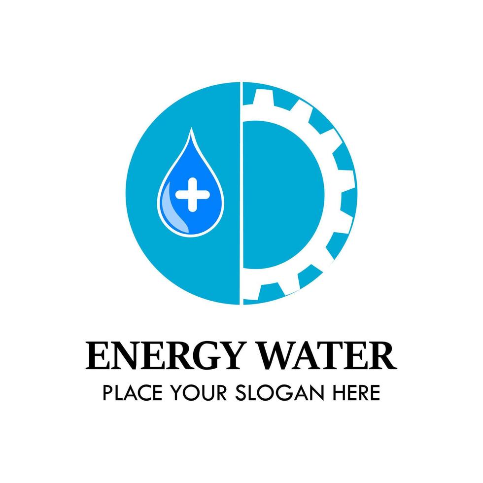 ilustração de modelo de design de logotipo de água de energia. há água e mundo. isso é bom para eco, fábrica, educação, natureza etc. vetor