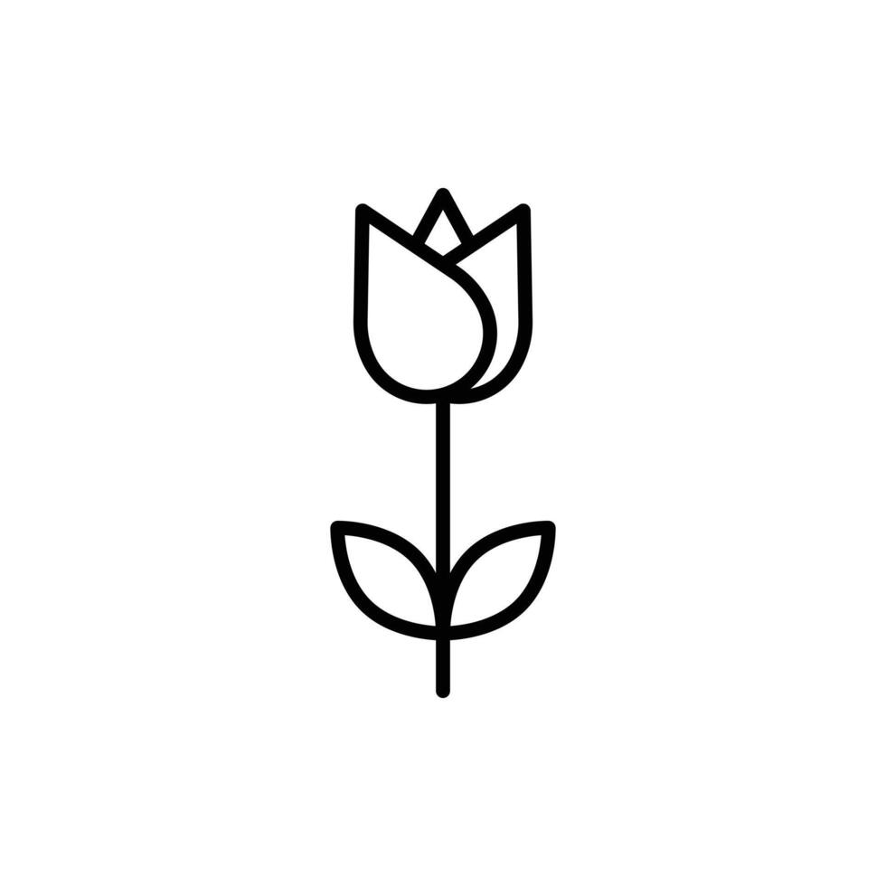 eps10 ícone de arte de linha abstrata de flor de tulipa de vetor preto ou logotipo isolado no fundo branco. símbolo de contorno de flor tulipa em um estilo moderno simples e moderno para o design do seu site e aplicativo móvel