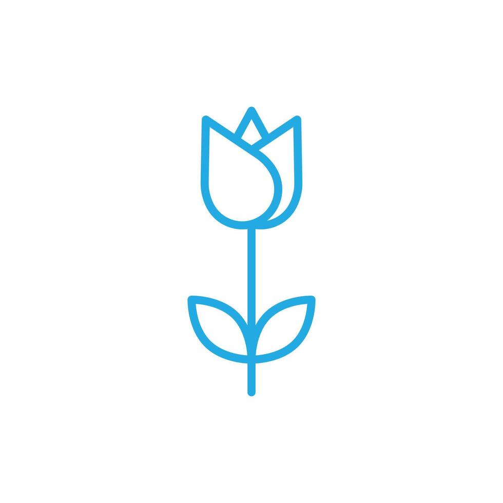 eps10 ícone da arte abstrata da flor da tulipa do vetor azul ou logotipo isolado no fundo branco. símbolo de contorno de flor tulipa em um estilo moderno simples e moderno para o design do seu site e aplicativo móvel