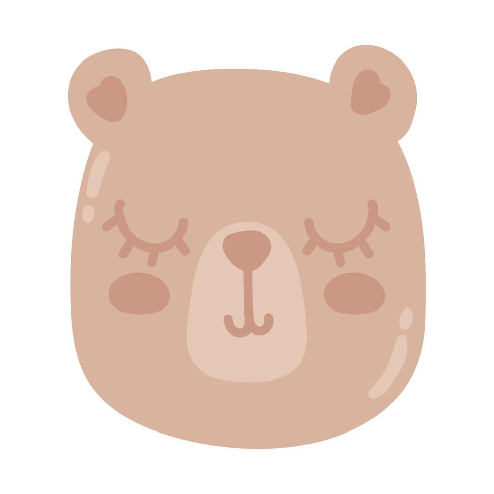 cabeça de urso fofo vetor