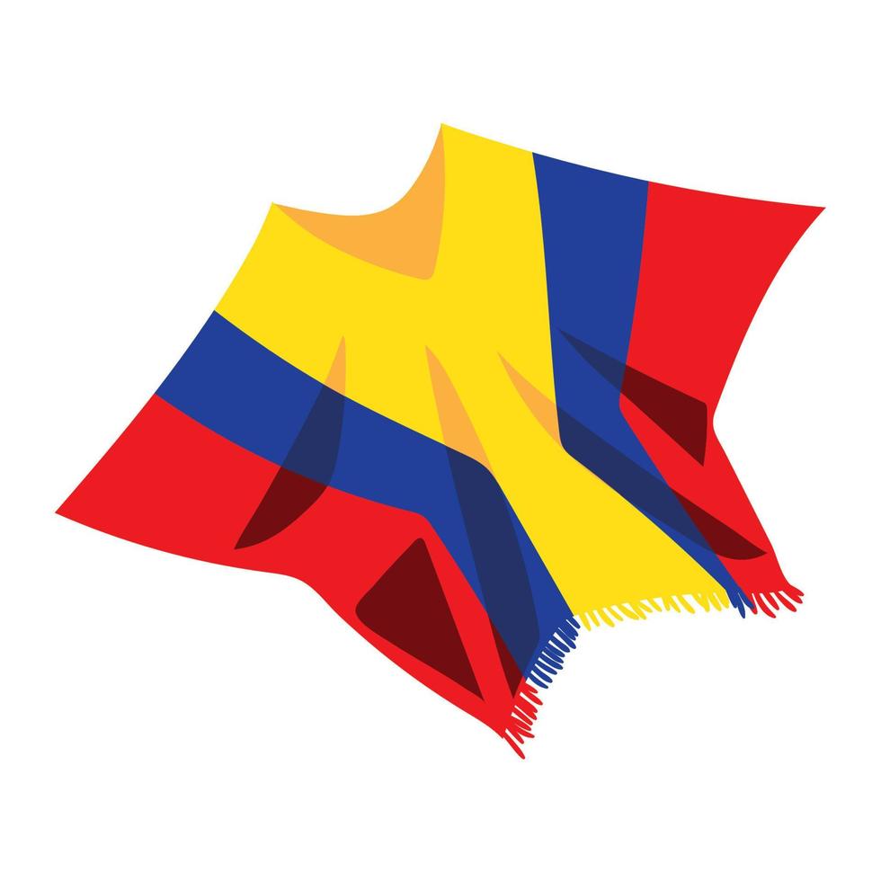 poncho colombiano com bandeira vetor