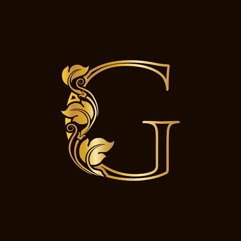 g dourado inicial de luxo vetor