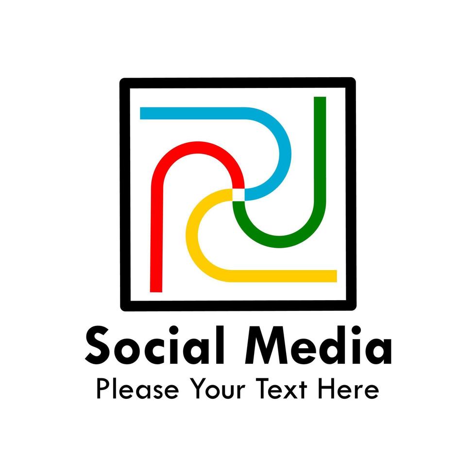 ilustração de modelo de design de logotipo de mídia social. há quatro cores de linha. vetor