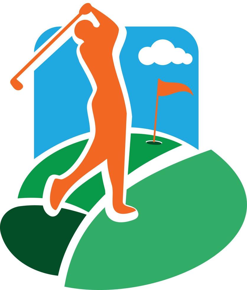 emblema do clube de golfe vintage de cor vetor