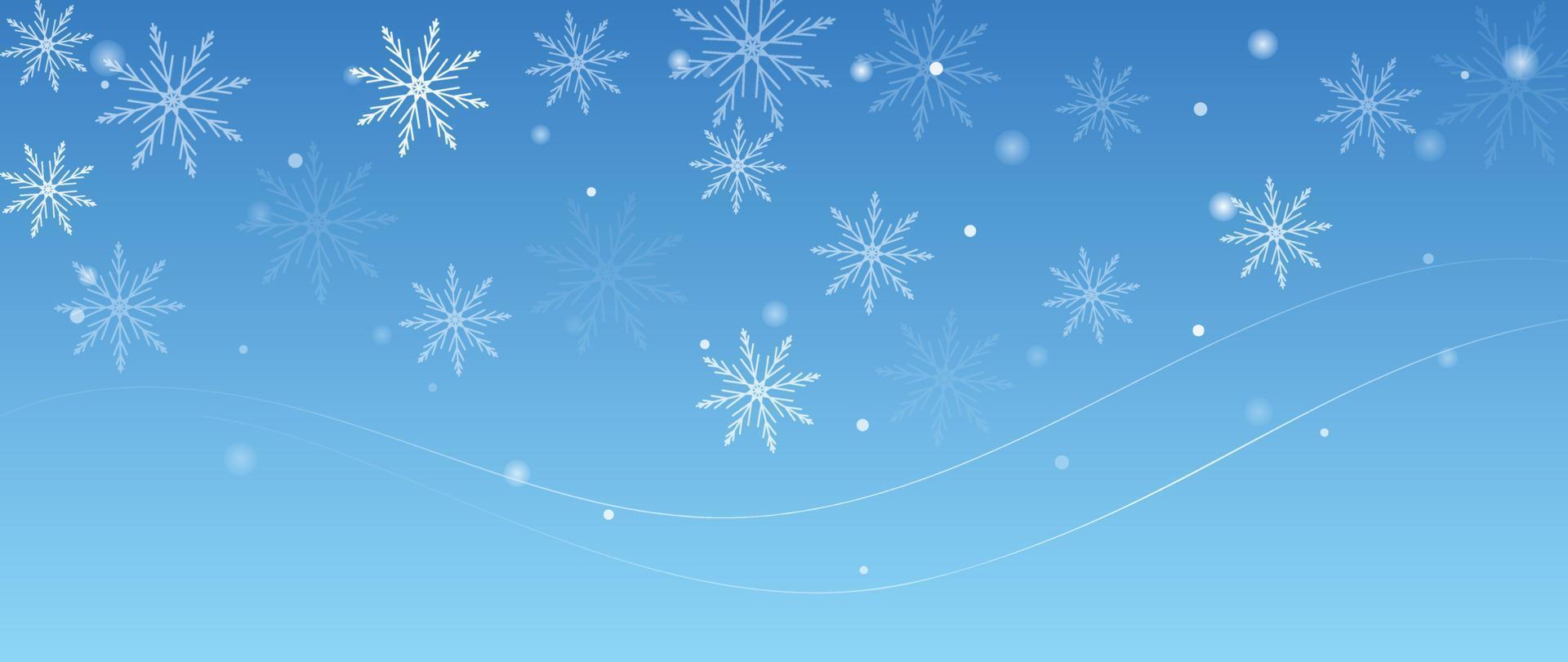 ilustração elegante do vetor do fundo do floco de neve do inverno. floco de neve decorativo de luxo e brilho em fundo azul claro. design adequado para cartão de convite, saudação, papel de parede, pôster, banner.