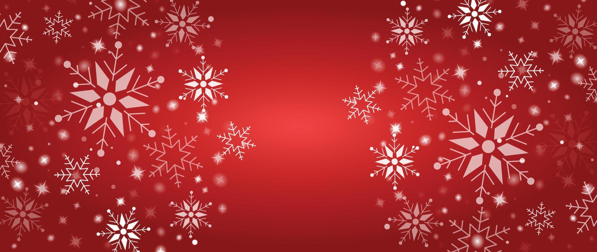 ilustração elegante do vetor do fundo do floco de neve do inverno. floco de neve decorativo de luxo e brilho em fundo gradiente vermelho. design adequado para cartão de convite, saudação, papel de parede, pôster, banner.