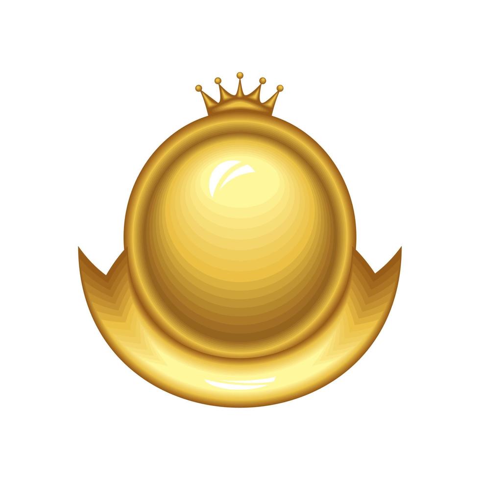 distintivo de ouro com coroa vetor