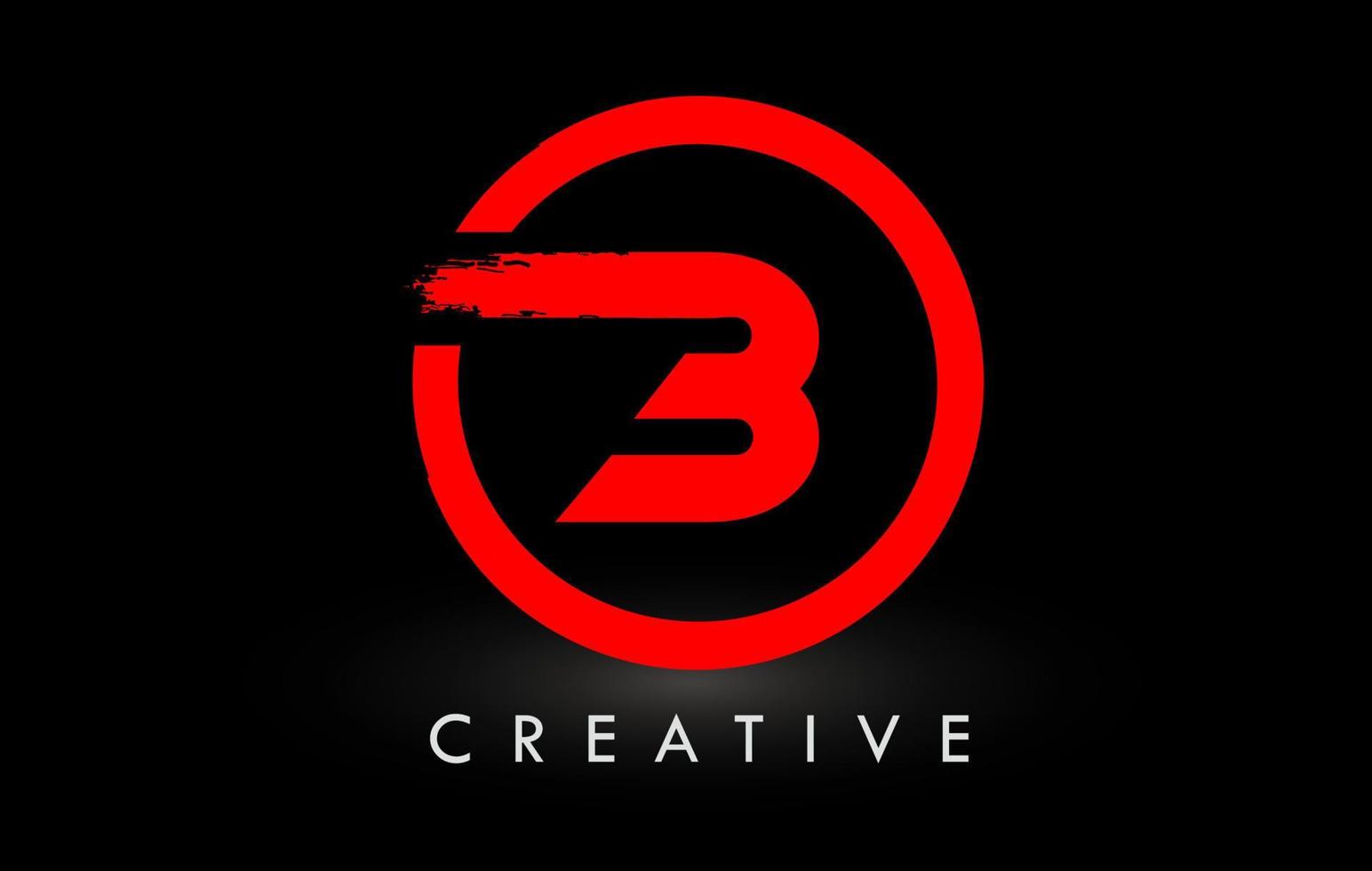 design de logotipo de letra de pincel vermelho b. logotipo de ícone de letras escovadas criativas. vetor