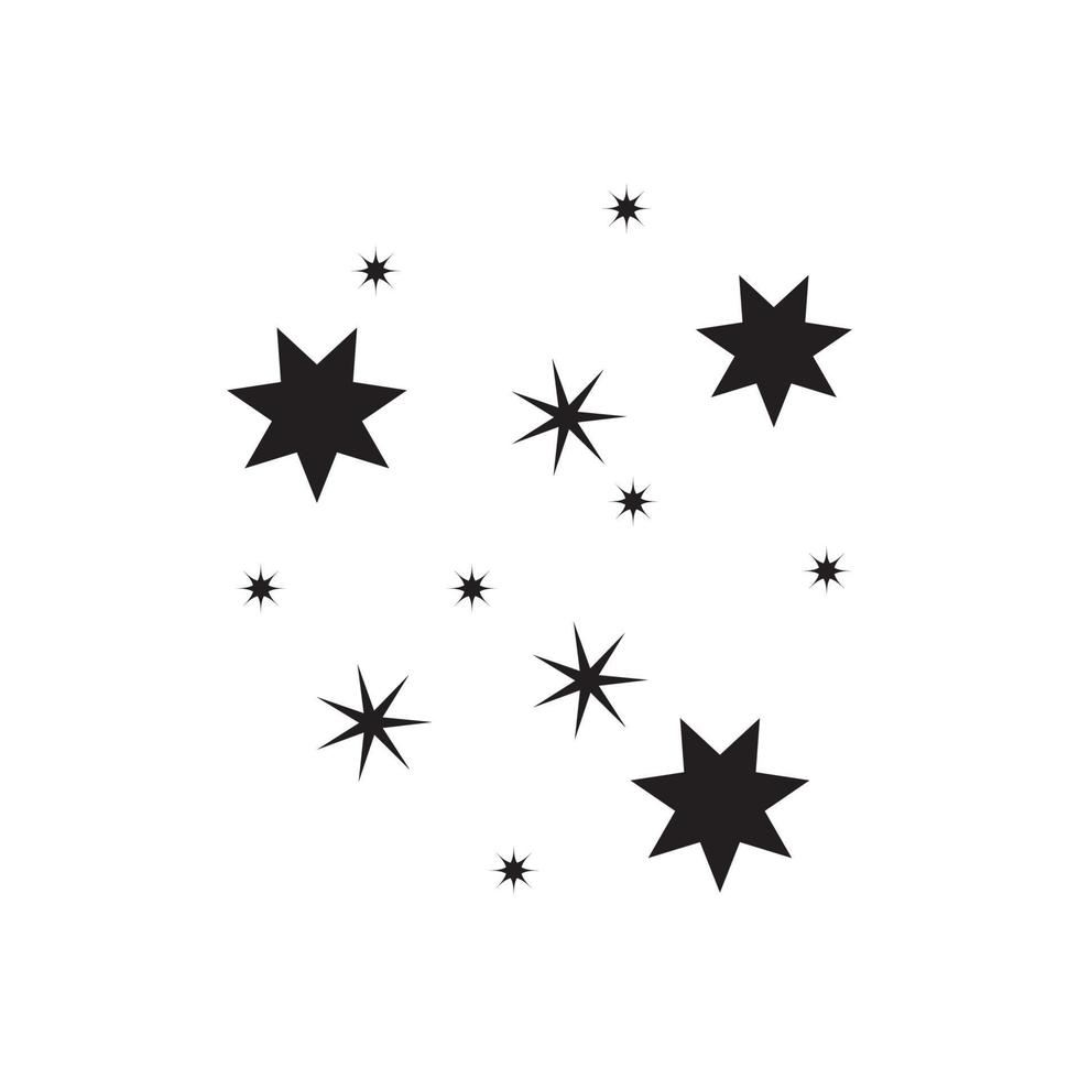 ícone de estrela. estrelas cintilantes. brilhos, explosão brilhante. ilustração vetorial no fundo branco. vetor