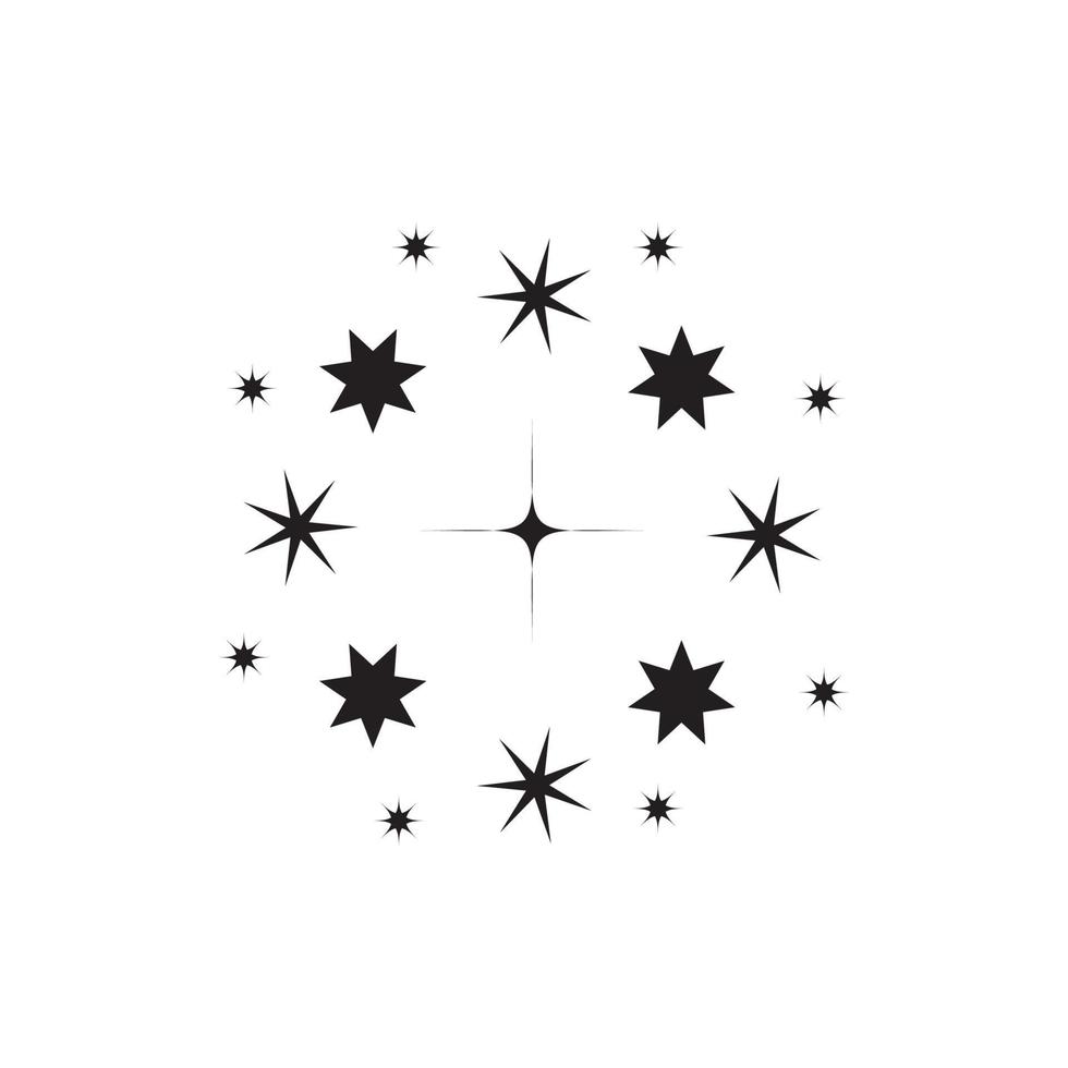 ícone de estrela. estrelas cintilantes. brilhos, explosão brilhante. ilustração vetorial no fundo branco. vetor