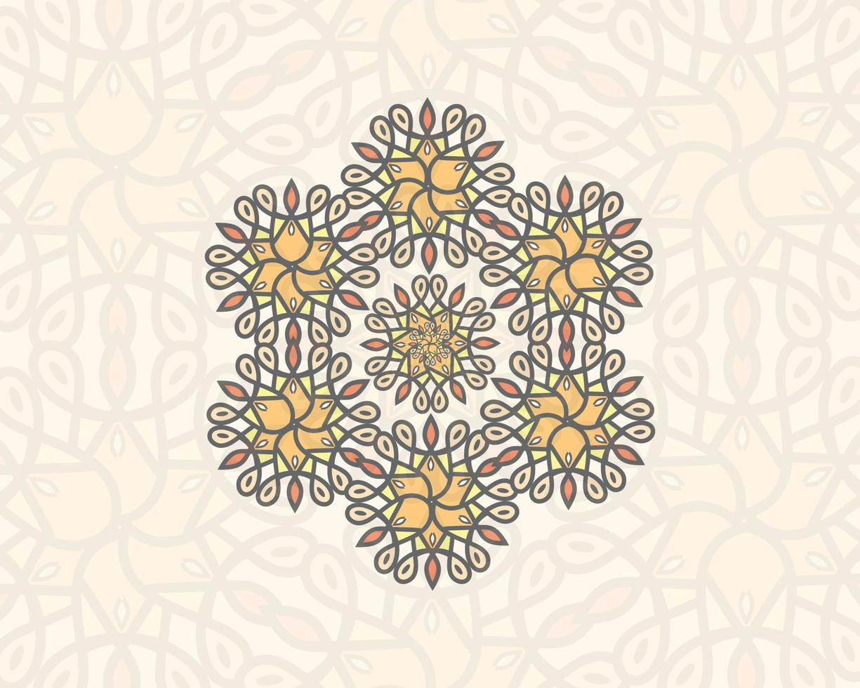 mandala colorida. ilustração vetorial. islâmico, árabe, indiano, turco, paquistanês, chinês, vetor