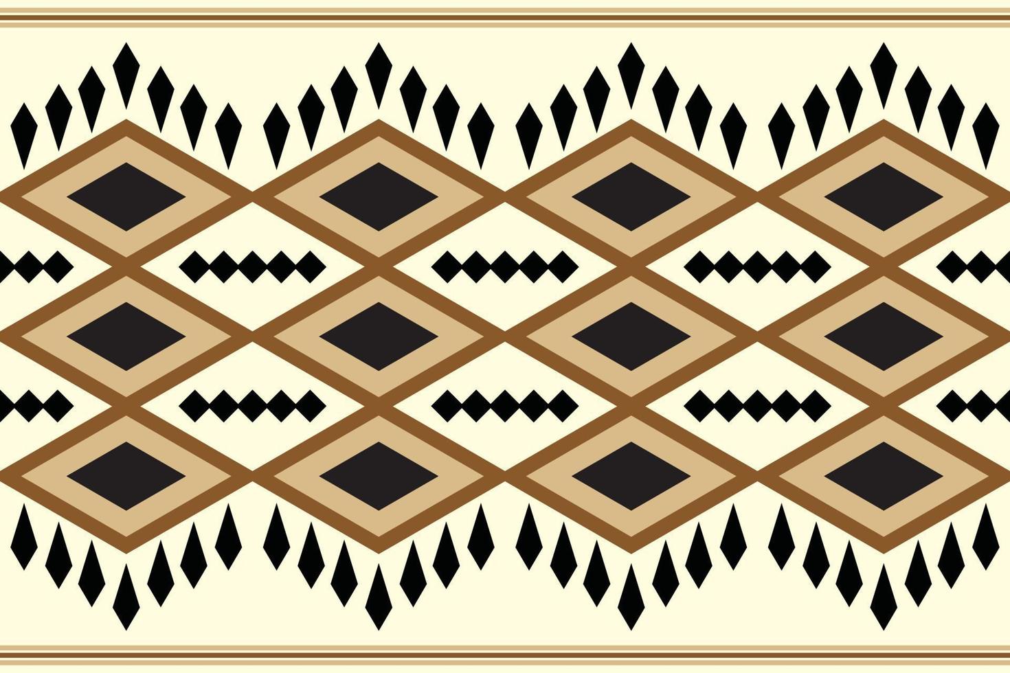 estilo geométrico padrão de tecido étnico. sarong asteca étnica oriental padrão tradicional fundo creme marrom branco. resumo,vetor,ilustração. use para textura, roupas, embrulhos, decoração, carpete. vetor