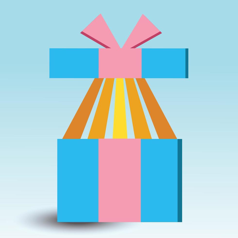 vetor dia de natal linda caixa de presente fofa aberta e brilho laranja claro dentro surpresa espalhada para o dia de natal venda de compras online cartaz caixa de presente aniversário ano novo venda promoção mínima.