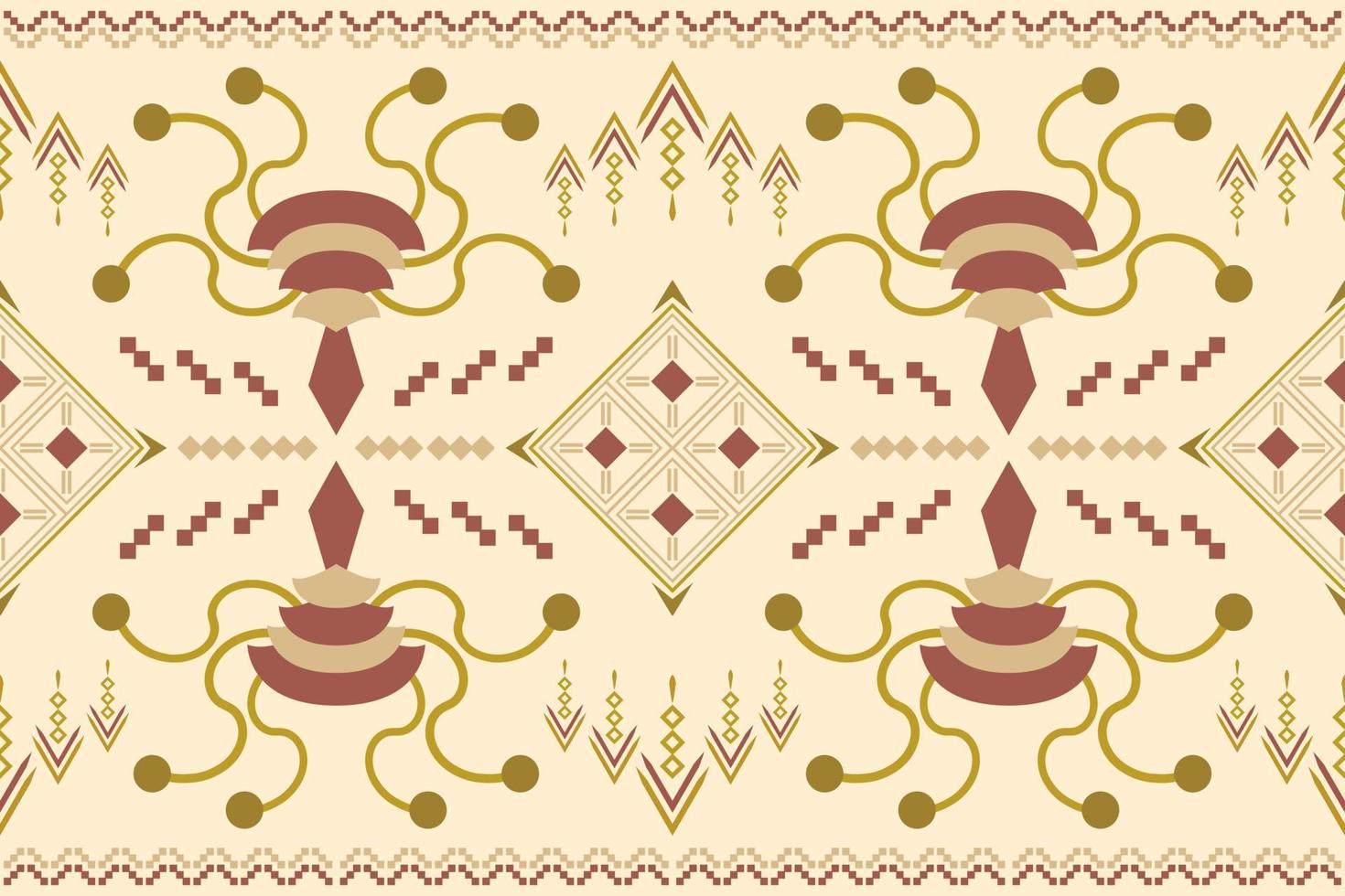 estilo geométrico padrão de tecido étnico. sarong asteca étnica oriental padrão tradicional fundo creme marrom branco. resumo,vetor,ilustração. use para textura, roupas, embrulhos, decoração, carpete. vetor