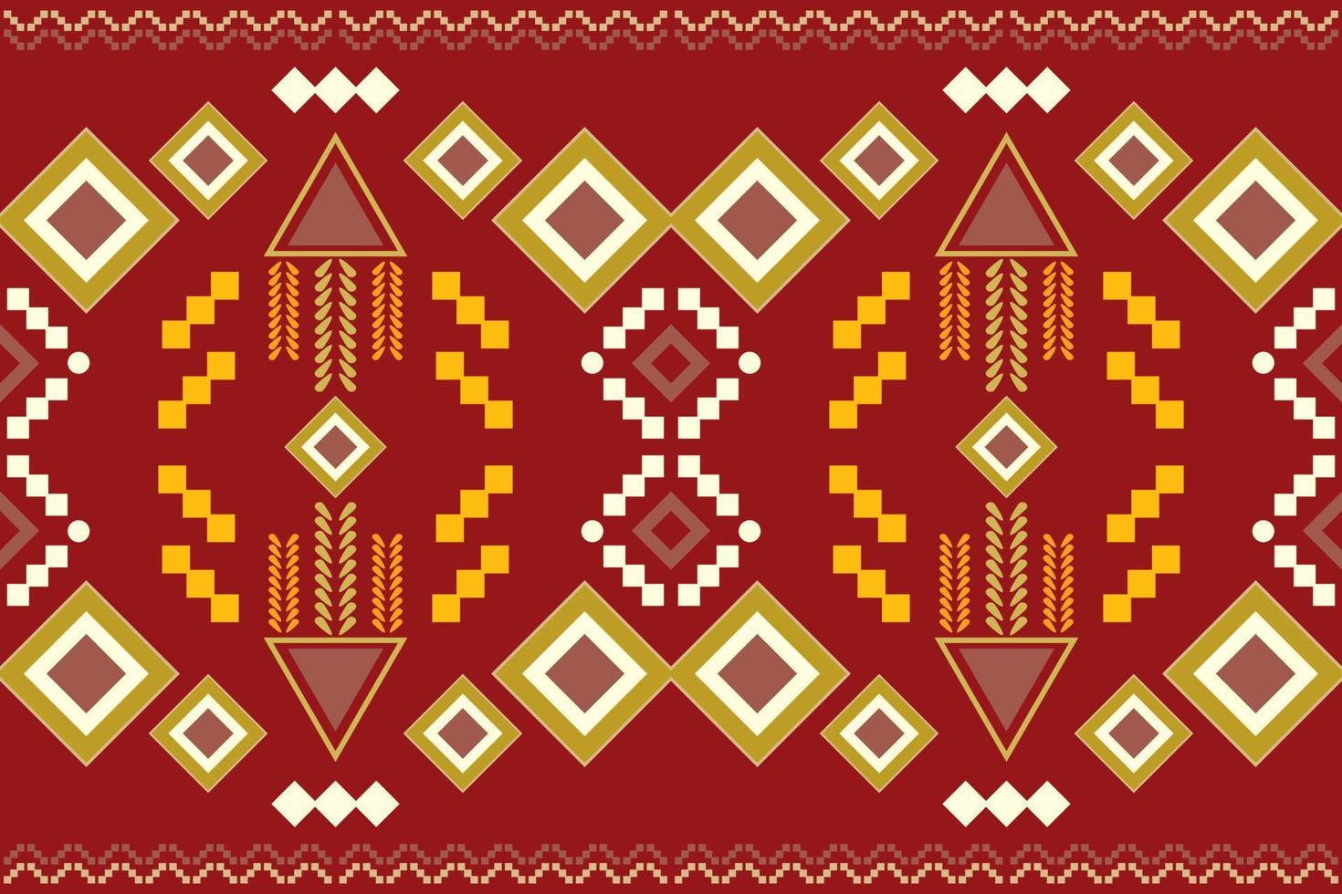 estilo geométrico padrão de tecido étnico. sarong asteca étnico oriental padrão fundo vermelho carmesim tradicional. resumo,vetor,ilustração. use para textura, roupas, embrulhos, decoração, carpete. vetor