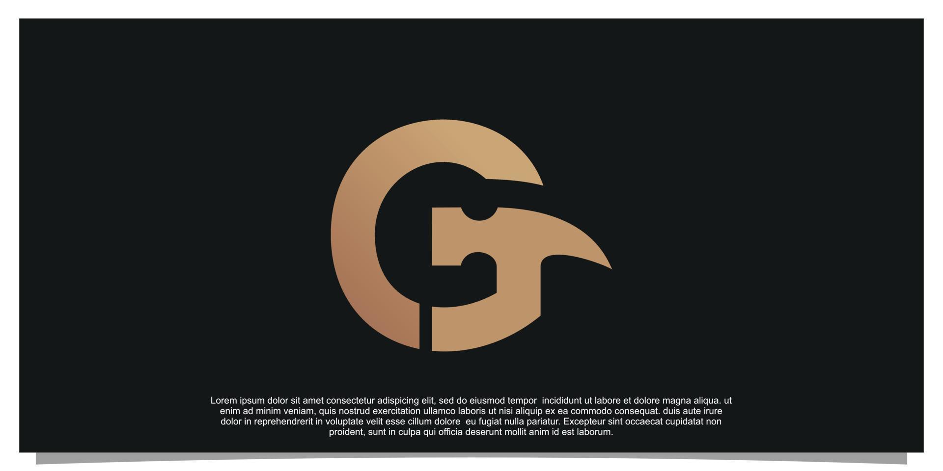 letra inicial criativa g com design de logotipo de martelo conceito exclusivo vetor premium