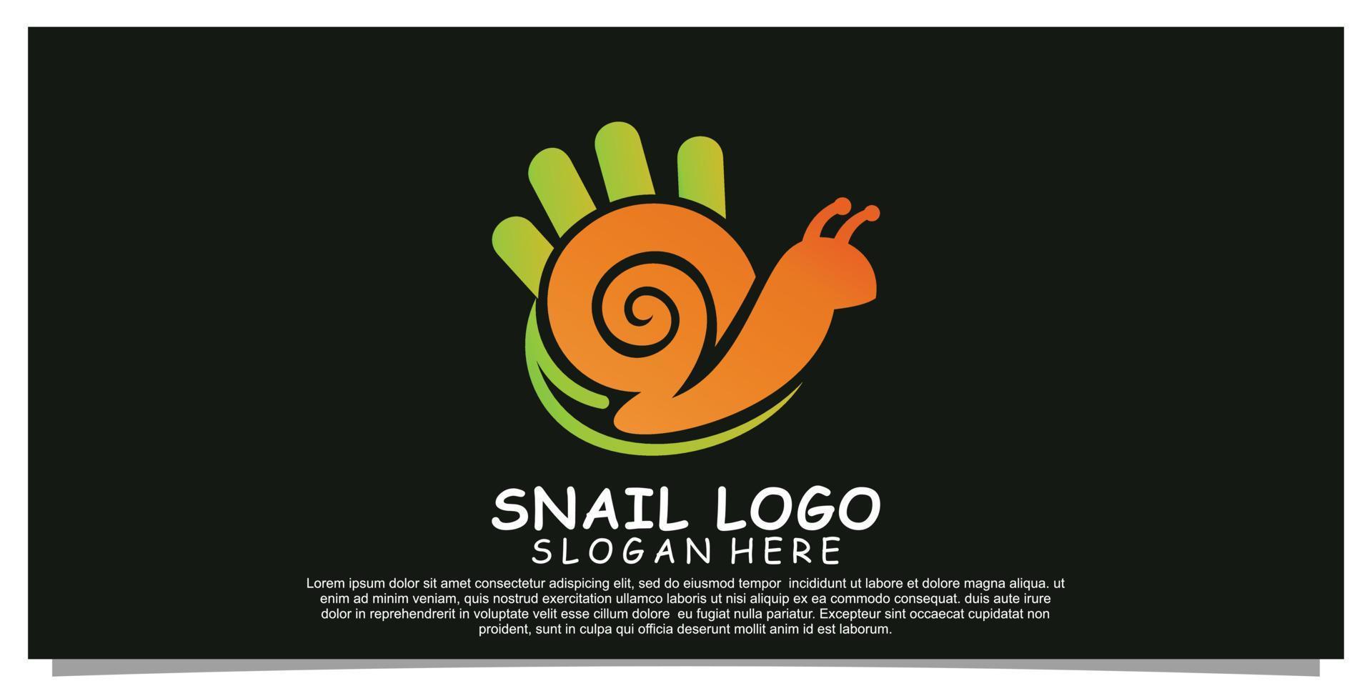 conceito simples de design de logotipo de caracol de círculo laranja com elemento vetor premium parte 2